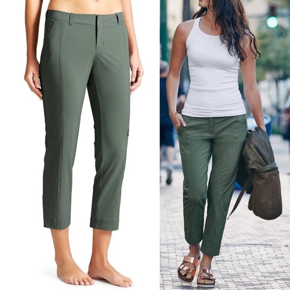 ATHLETA Palisade Ankle Pant Size 4 in Jasper Green - Picture 1 of 5